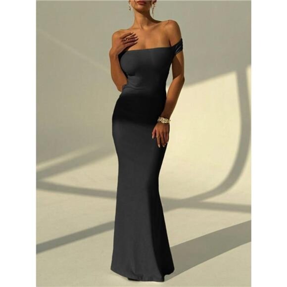 Backless Off-Shoulder Bodycon Mermaid Maxi Dress -  www.rajagirimanappuram.com